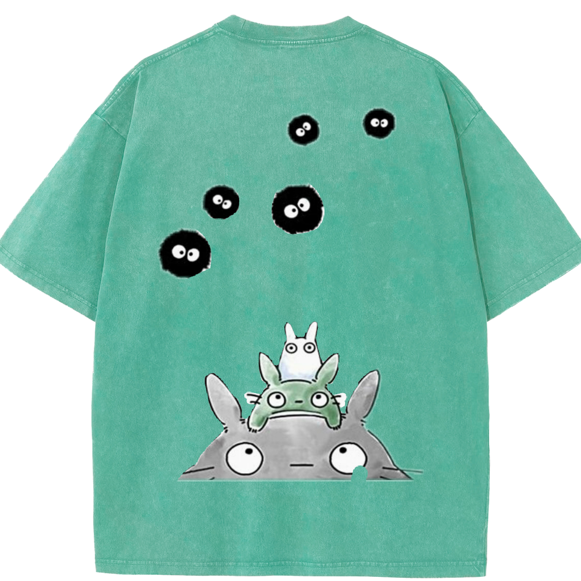 （画像用） となりのトトロ 草壁メイ 草壁サツキ My Neighbor Totoro Satsuki Kusakabe Mei Kusakabe 綿100% ヴィンテージ風 半袖Tシャツ（背面プリント）